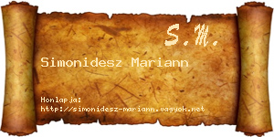 Simonidesz Mariann névjegykártya