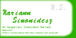 mariann simonidesz business card